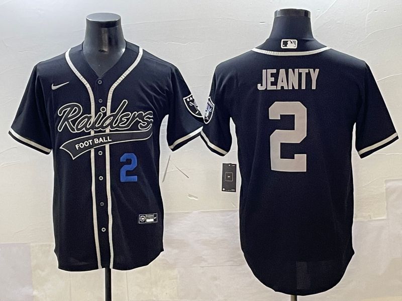Men 2025 Oakland Raiders 2 Jeanty Black Joint Name Nike Limited NFL Jersey style 22